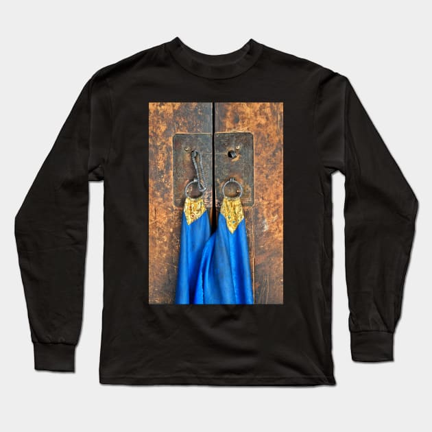 Tibetan Monastery Door Long Sleeve T-Shirt by AlexaZari